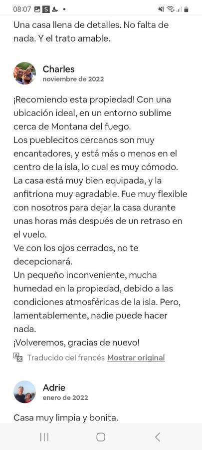 Casa Rural Yeyo En El Crater Del Volcan Tinguaton 外观 照片